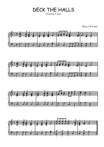 Téléchargez l'arrangement pour piano de la partition de Deck the halls en PDF